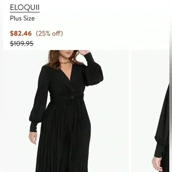 ELOQUII Knot Front Pleated Skirt dress - Picture 4 of 6